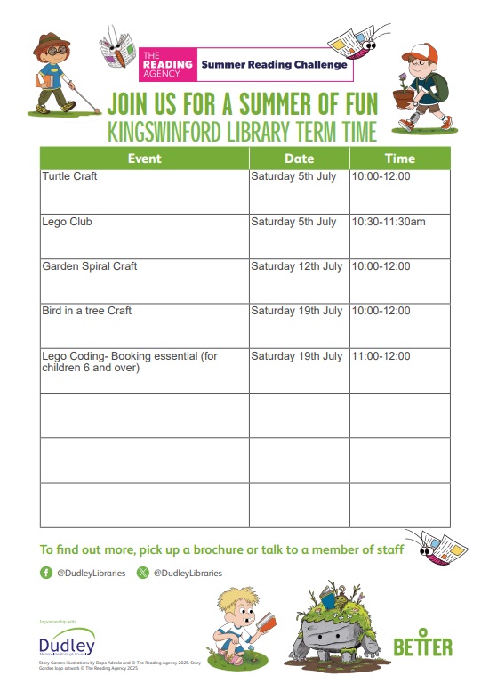 Kingswinford Library - Summer Crafts Saturdays in July